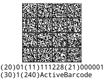 GS1-DataMatrix ActiveBarcode: GS1-DataMatrix