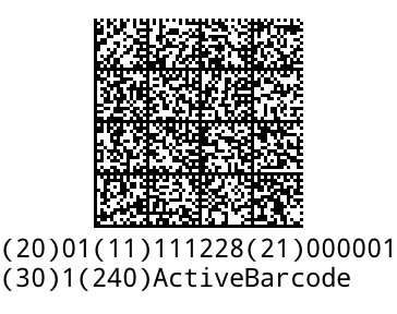 GS1-DataMatrix ActiveBarcode: GS1-DataMatrix