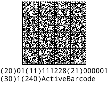 GS1-DataMatrix ActiveBarcode: GS1-DataMatrix