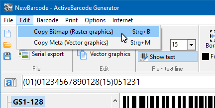 ActiveBarcode: copy and paste barcodes into every application