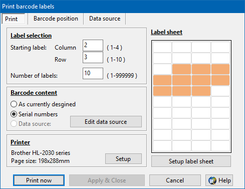 ActiveBarcode: How to print barcode labels