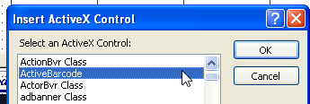 ActiveBarcode: Barcode, Access 2000, XP, 2003