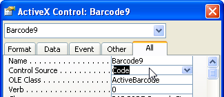 ActiveBarcode: Barcode, Access 2000, XP, 2003