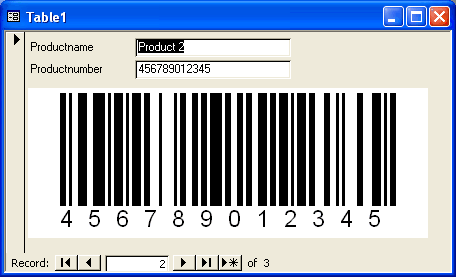 ActiveBarcode: Barcode, Access 2000, XP, 2003