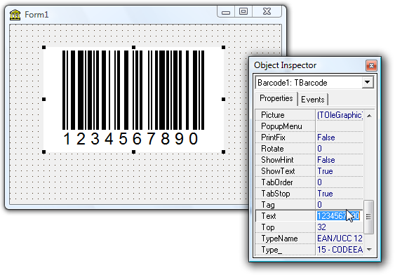 ActiveBarcode: Barcode, Delphi 4-7