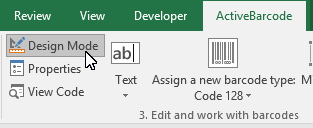 ActiveBarcode: Barcode, Excel