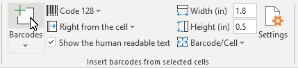 ActiveBarcode: Barcode, Excel