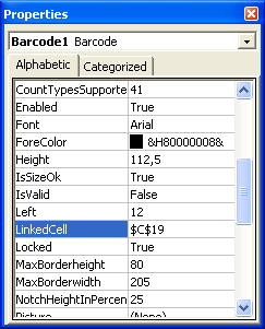 ActiveBarcode: Barcode, Excel 97, 2000, XP, 2003