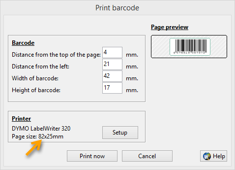 ActiveBarcode: Print barcodes on continous labels