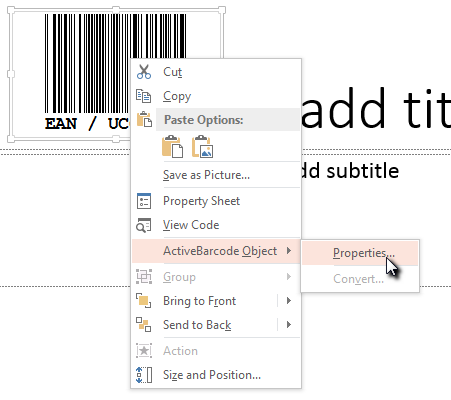 ActiveBarcode: Barcode, PowerPoint