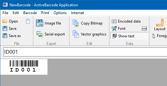 ActiveBarcode: Serial export barcodes