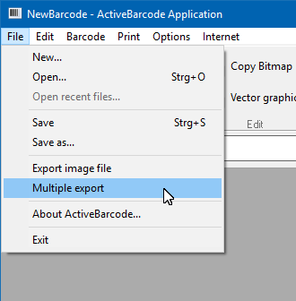 ActiveBarcode: Serial export barcodes