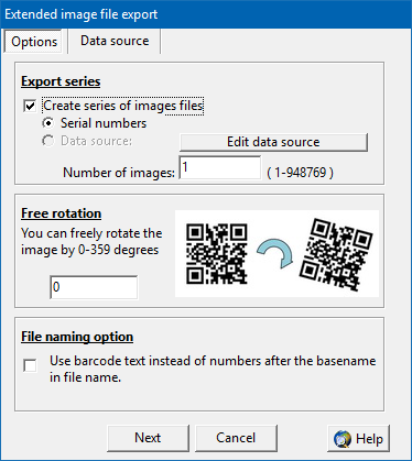 ActiveBarcode: Serial export barcodes