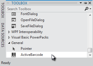 ActiveBarcode: Barcode, Visual Studio