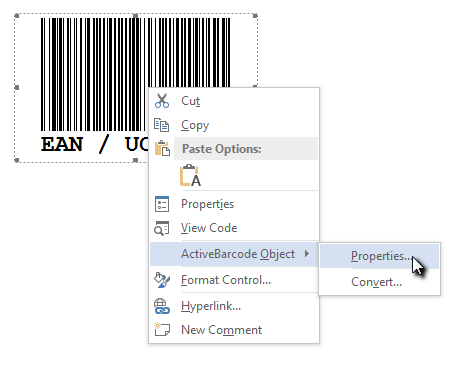 ActiveBarcode: Barcode, Word