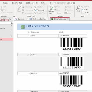 ActiveBarcode: Access Report<br>Barcode object