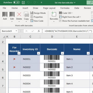 ActiveBarcode: Excel<br>Barcode Add-in