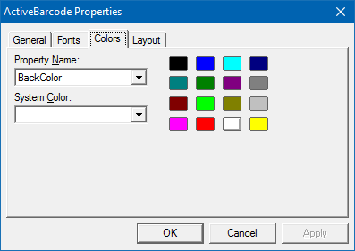 ActiveBarcode: Colors