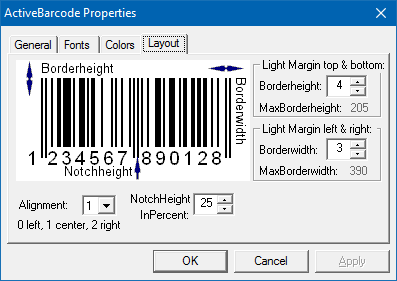 ActiveBarcode: Layout