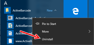 ActiveBarcode: Uninstall