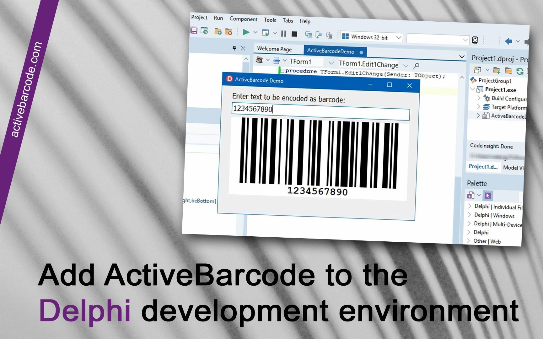 ActiveBarcode: Add ActiveBarcode to the Delphi development environment.