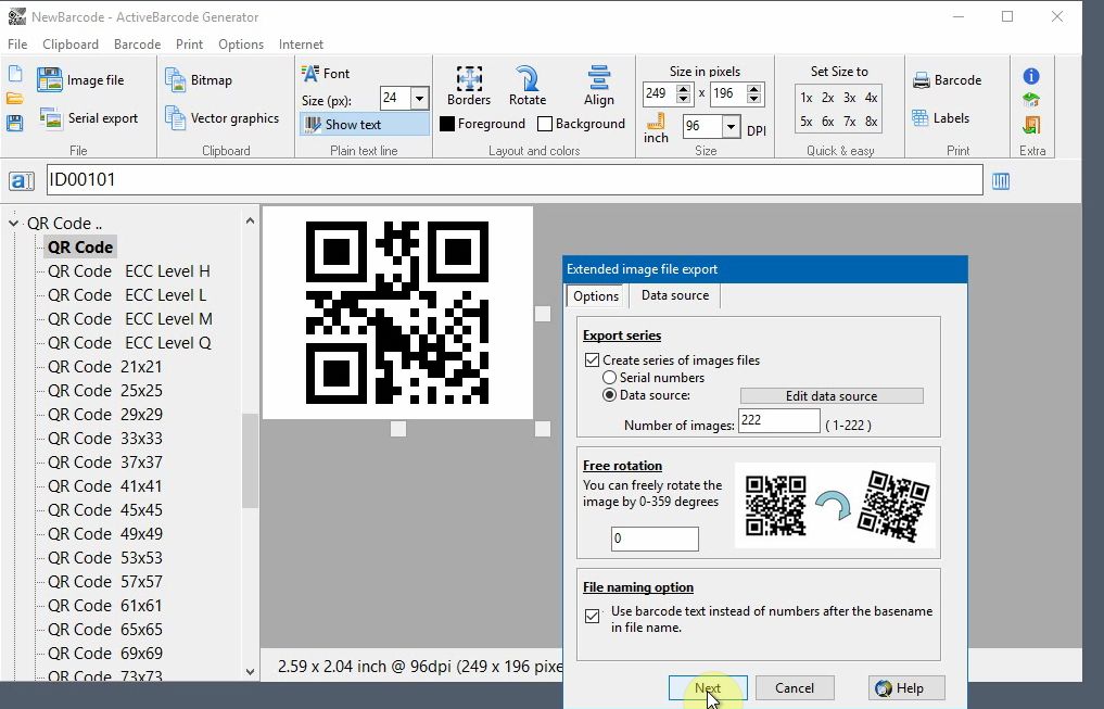 ActiveBarcode: Barcode images from data